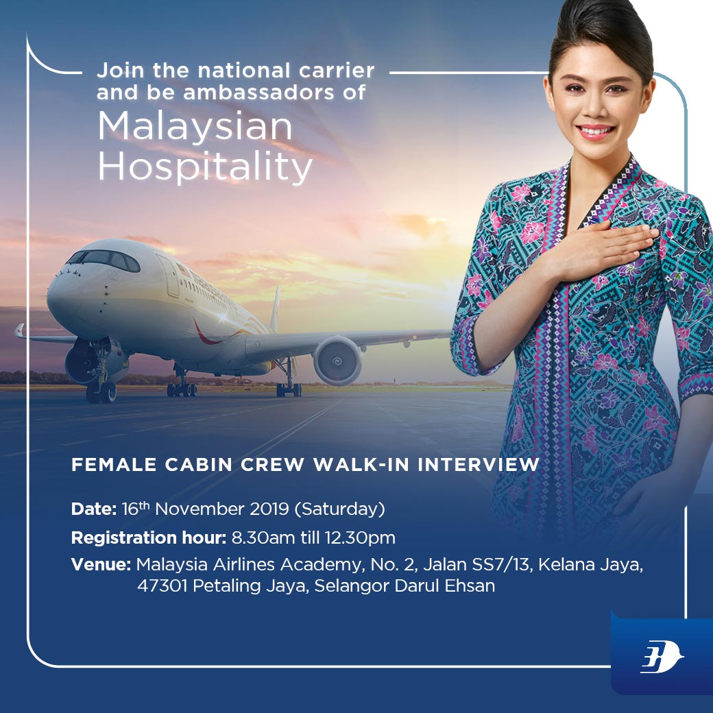 Walk-in Interview For Cabin Crew - MALAYSIA Airlines 16 ...