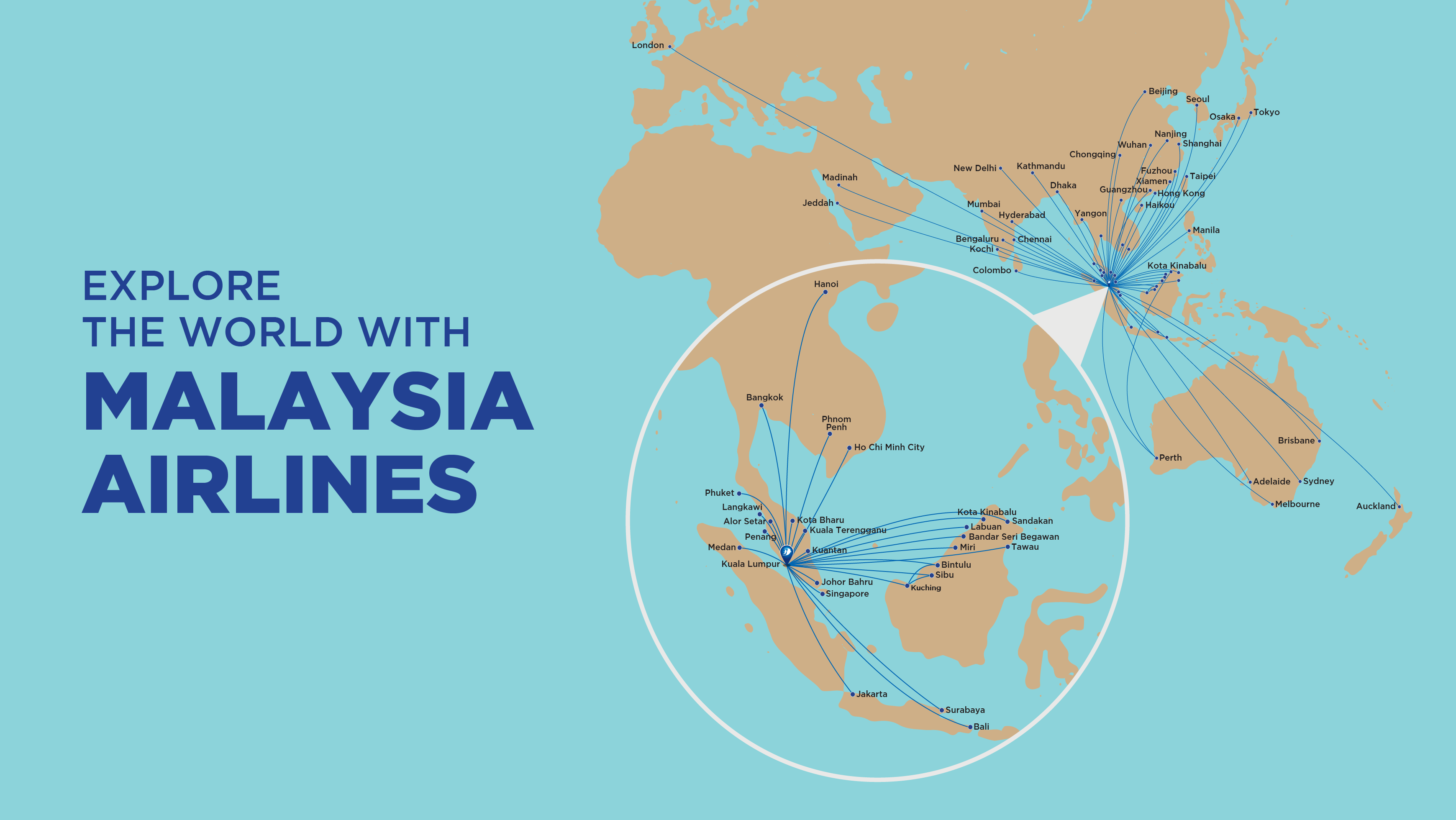 Route Map Of Malaysia Airlines Maps Of The World